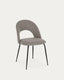 Cadira Mahalia gris clar i potes d'acer acabat pintat negre FSC 100%
