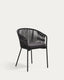 Cadira Yanet de corda negre i potes d'acer galvanitzat