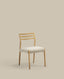 Chaise Cudia tissu chenille beige déhoussable bois de chêne finition naturelle FSC Mix Credit