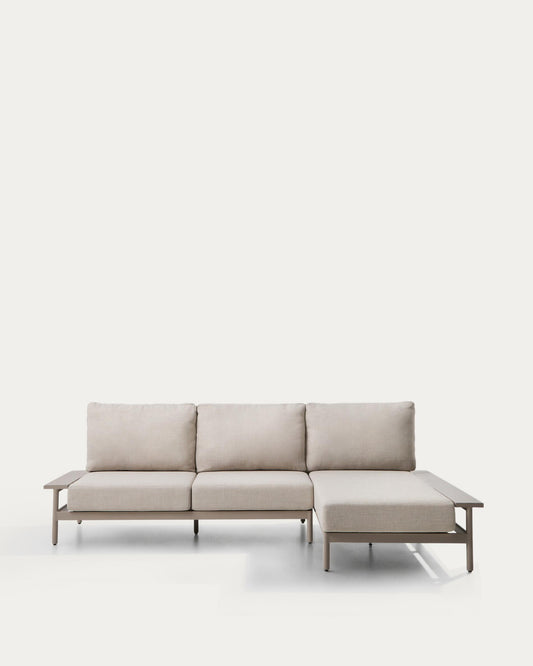 Sofà Vathi de 3 places d’alumini amb chaise longue dret topo 250 x 159 cm