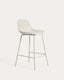 Tamboret Altea beix i potes d’acer amb acabat beix 65 cm