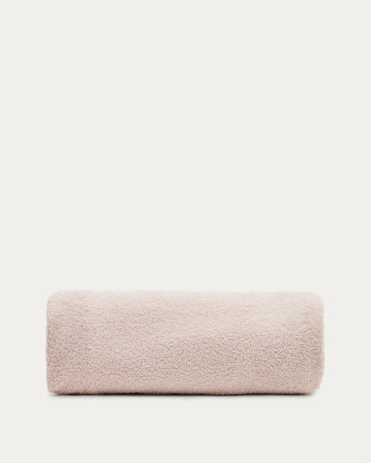 Funda per a reposapeus Kaeli de borreguet rosa Ø 90 cm