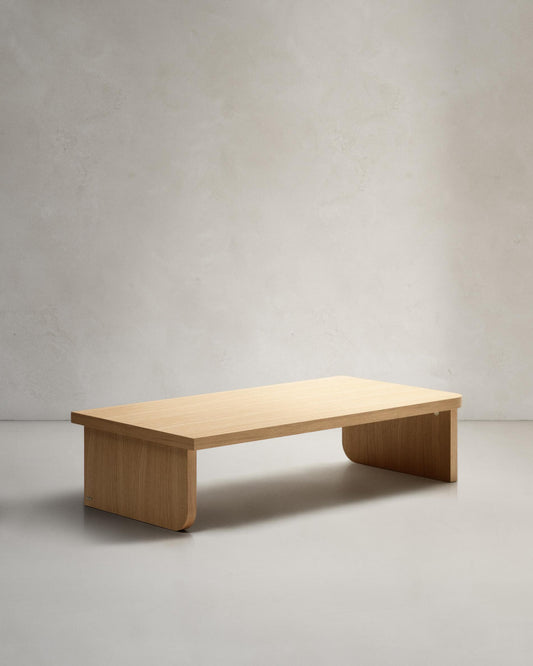 Taula de centre Oaq de xapa de roure amb acabat natural 140 x 75 cm FSC Mix Credit