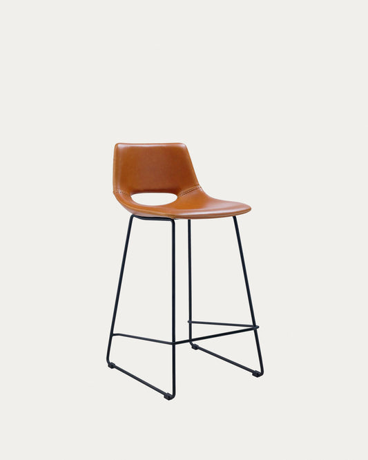 Tabouret Zahara en polyuréthane marron hauteur 65 cm FSC 100%
