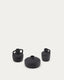 Conjunt Sofra de 3 gerros de terracota amb acabat negre 6 cm / 7 cm / 10 cm