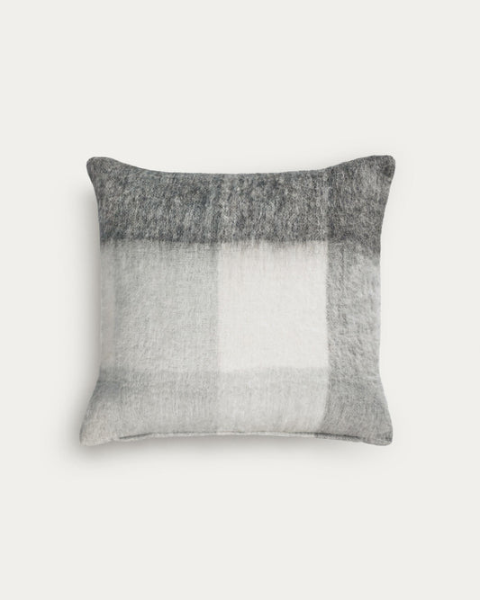 Funda coixí Catarina quadres blancs i grisos 45 x 45 cm