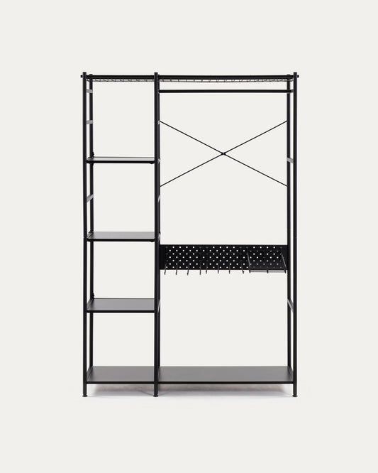 Armari obert Storn acer amb acabat negre 120 x 182 cm