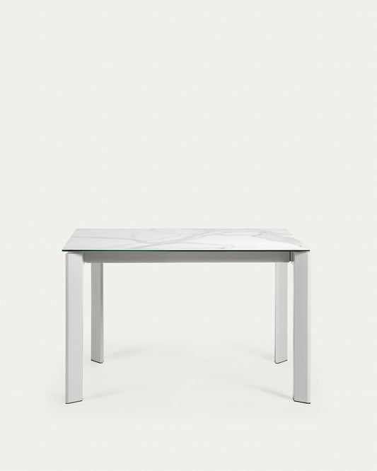 Taula extensible Axis porcellànic acabat Kalos Blanco potes blanques 120 (180) cm