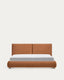 Cama Elerio en chenilla cobrizo suave para colchón de 180 x 200 cm