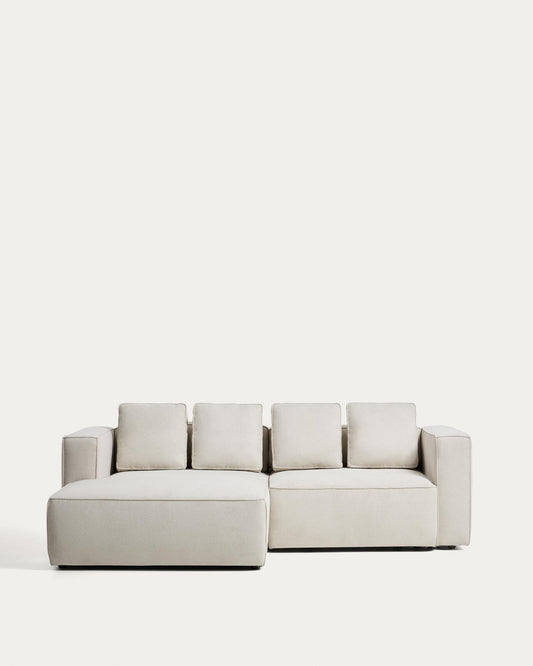Sofà llit Marela 3 places amb chaise longue esquerra xenilla beix 236 cm FSC Mix Credit