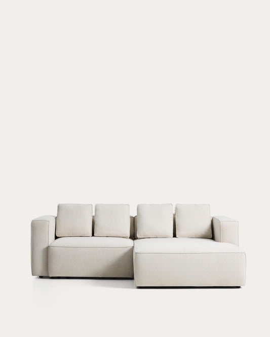 Sofà llit Marela 3 places amb chaise longue dreta xenilla beix 236 cm FSC Mix Credit