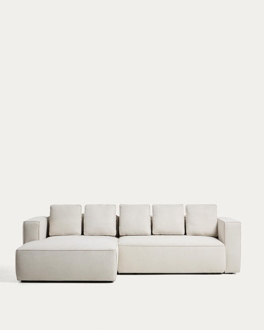 Sofà llit Marela 3 places amb chaise longue esquerra xenilla beix 276 cm FSC Mix Credit