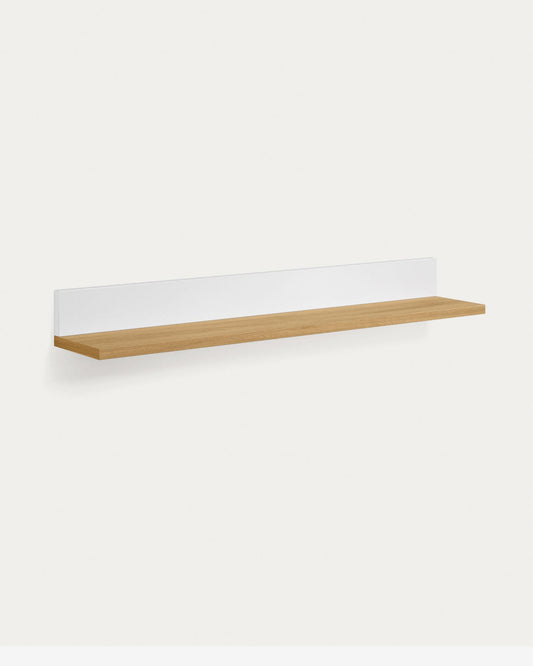 Prestatge Abilen de xapa de roure i lacatge blanc 80 x 15 cm FSC 100%