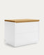 Tauleta de nit Abilen xapa roure i lacat blanc 53 x 44 cm FSC 100%