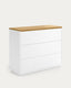 Còmoda Abilen 3 calaixos xapa roure i lacat blanc 90 x 75 cm FSC 100%