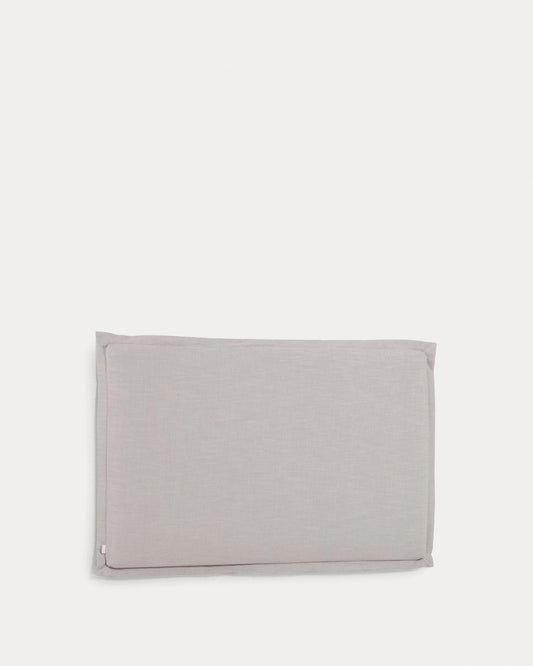 Capçal desenfundable Tanit de lli gris per a llit de fins a 160 cm