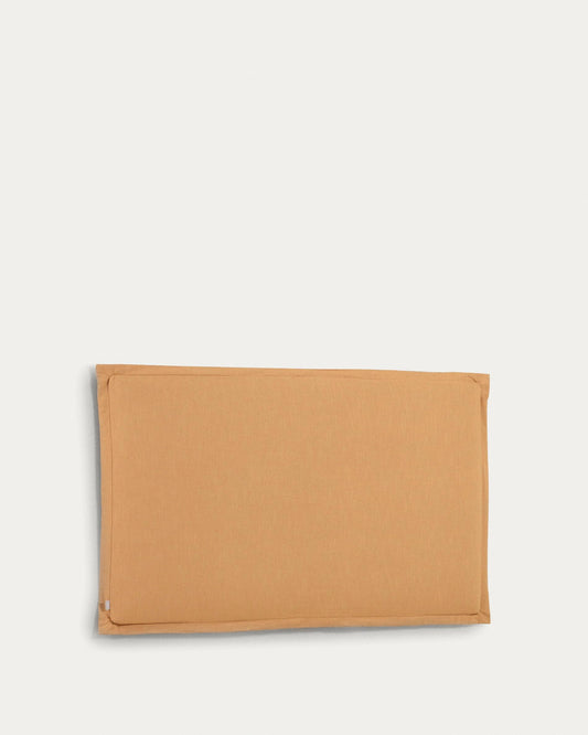 Cabecero desenfundable Tanit de lino mostaza para cama de hasta 180 cm