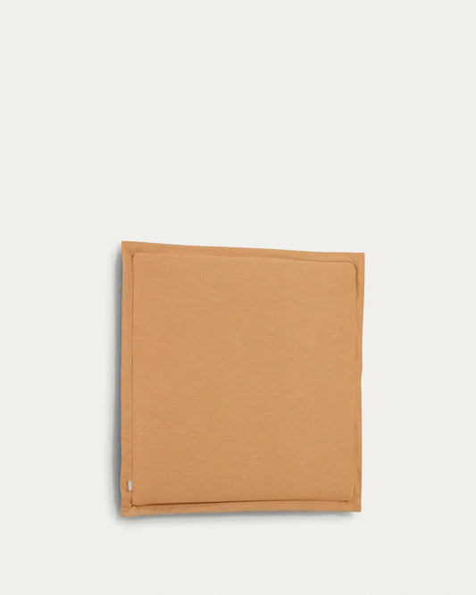 Cabecero desenfundable Tanit de lino mostaza para cama de hasta 90 cm