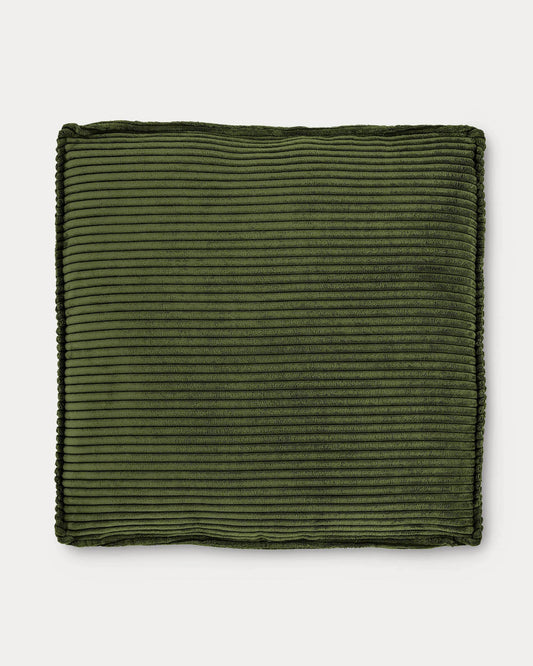 Coixí Blok de pana gruixuda verda 60x60 cm