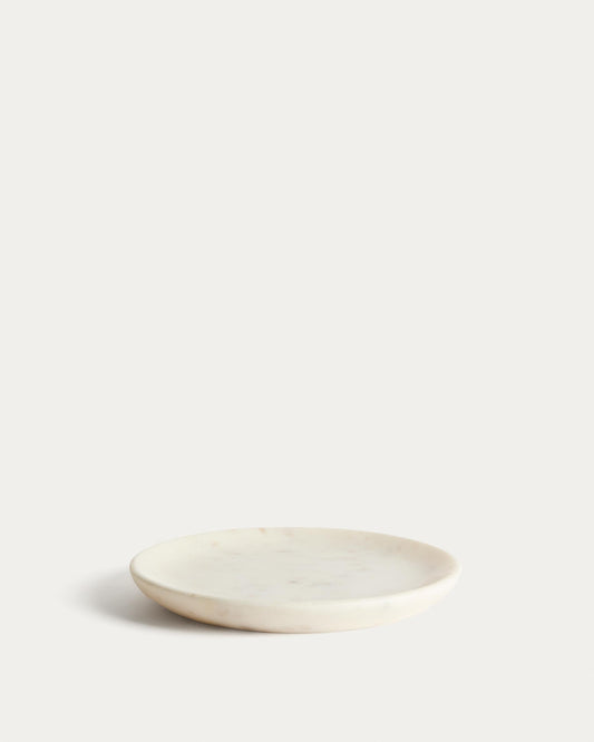Plat de postres Erefi de marbre blanc