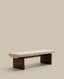 Banc Topaz de xenilla beix i fusta massissa de freixe amb acabat noguera 150cm FSC 100%