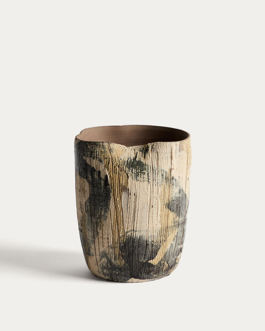 Vase Dirva en céramique marron 23 cm