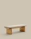 Banc Topaz de xenilla beix i fusta massissa de freixe amb acabat natural 150cm FSC 100%