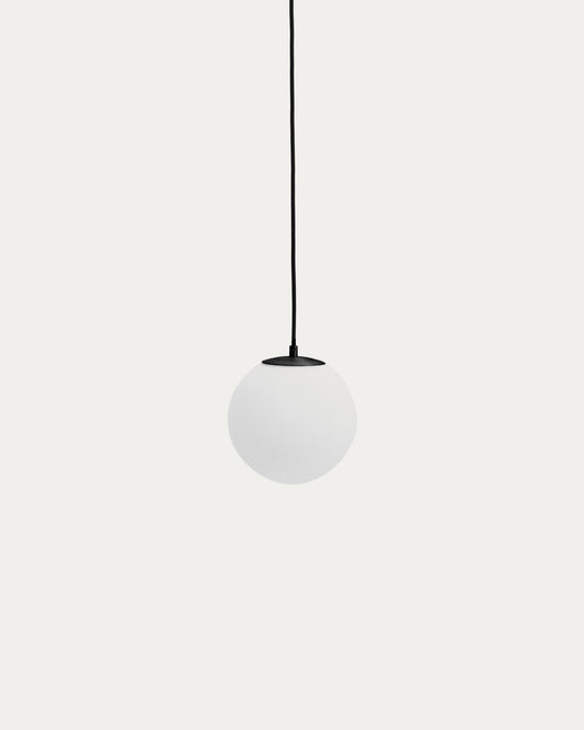 Llum de sostre Brisia de metall amb acabat negre i 1 bola de vidre glacejat de Ø15 cm