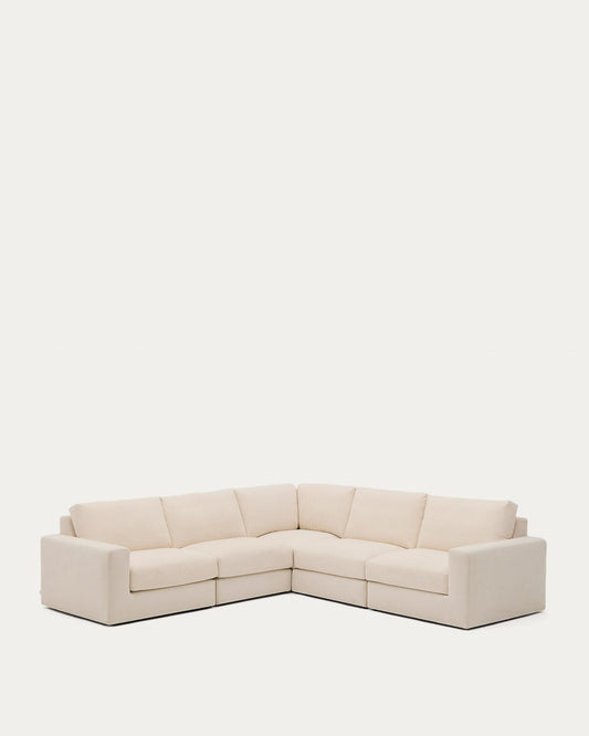 Sofà raconer modular desenfundable Alea 5 places xenilla cru 310 x 310 cm