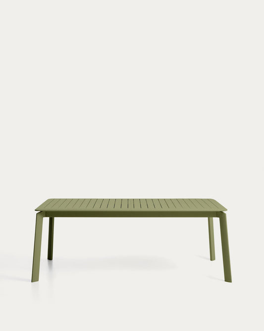 Taula extensible Brela d’alumini verd 205(287) x 100 cm