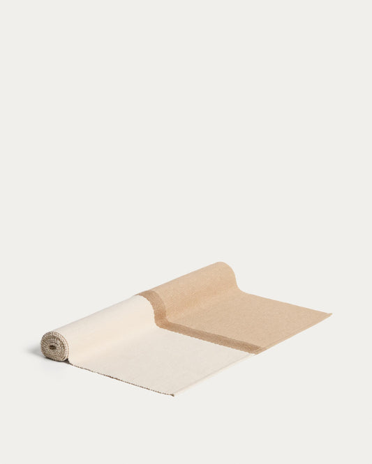 Camí de taula Tari 100% cotó beix 50 x 150 cm