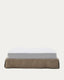 Base déhoussable Jaira en lin et coton taupe pour matelas de 180 x 200 cm  