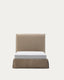 Lit déhoussable Jaira en lin et coton taupe pour matelas de 90 x 200 cm FSC Mix Credit
