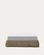 Base déhoussable Jaira en lin et coton taupe pour matelas de 150 x 190 cm  