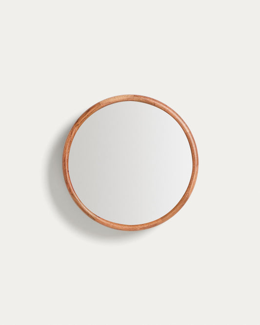 Mirall Berale de fusta d’acàcia Ø30,5 cm