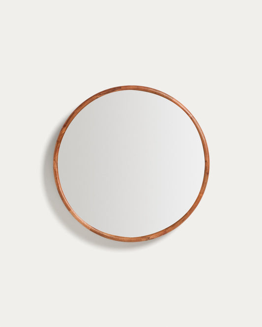 Mirall Berale de fusta d’acàcia Ø49,5 cm