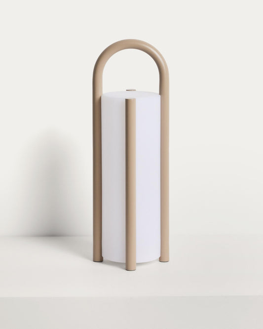 Llum de taula gran portàtil Leros de polietilè i acer talp