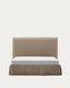 Lit déhoussable Jaira en lin et coton taupe pour matelas de 150 x 190 cm FSC Mix Credit