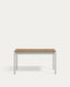 Taula extensible d'exterior Canyelles de polifusta i alumini gris clar 140(200)x90 cm