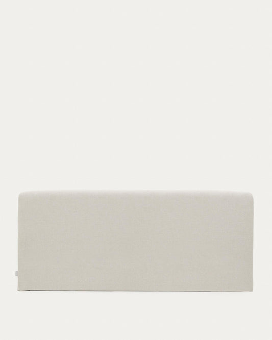 Cabecero desenfundable Valma de chenilla perla para cama de hasta 180 cm