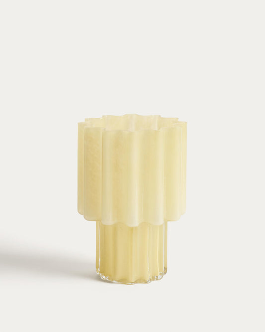 Vase Cristila en verre jaune 25 cm