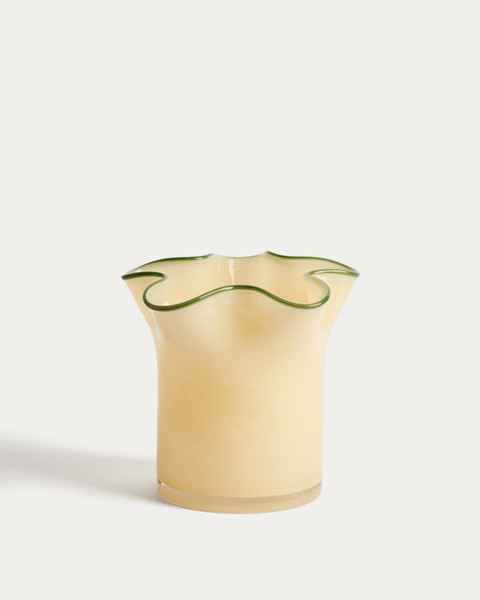 Vase Endasi en verre jaune 19,5 cm