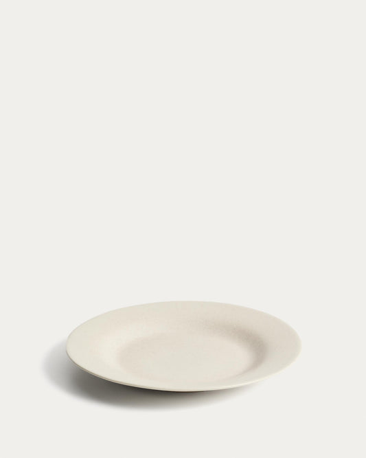 Plat de postres Sermin de ceràmica beix