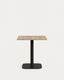 Mesa Dina melamina acabado natural con pie de metal acabado pintado negro 70 x 70 x 70 cm