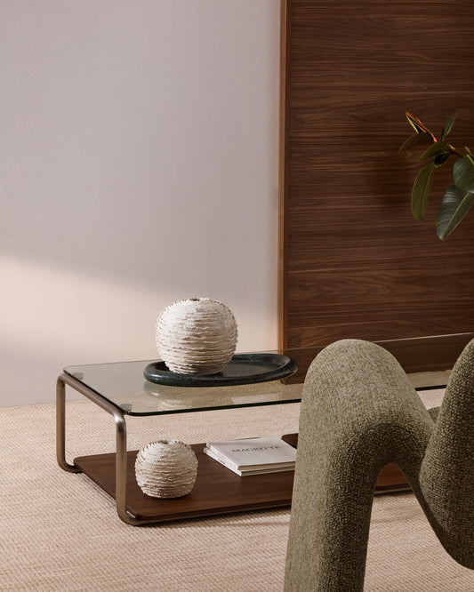 Vase Evania en céramique beige 21 cm