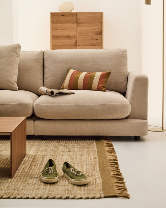 Funda de cojín Nivran 100% de lino rayas multicolor 30 x 50 cm