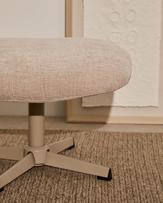 Reposapeus giratori Teryl de xenilla beix i metall amb acabat gris FSC™ 100%.