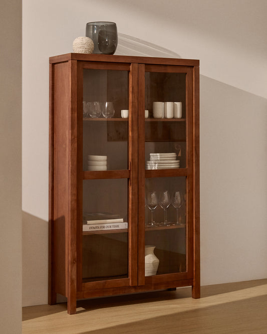 Vitrina Norani de fusta massissa i xapa d’acàcia 110 x 185 cm