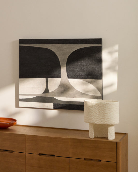 Quadre abstracte Onure blanc i negre 80 x 100 cm