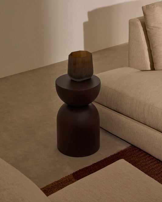 Mesa auxiliar Rachell de metal con acabado pintado morado Ø30 cm